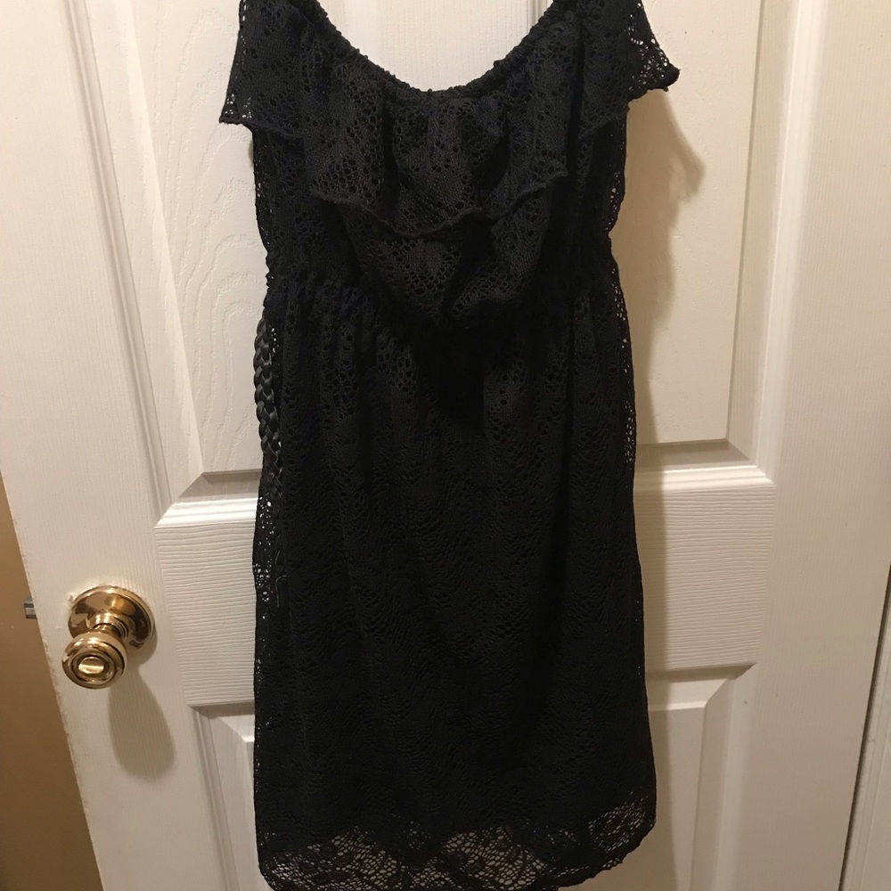 Black Lace, Strapless Dress